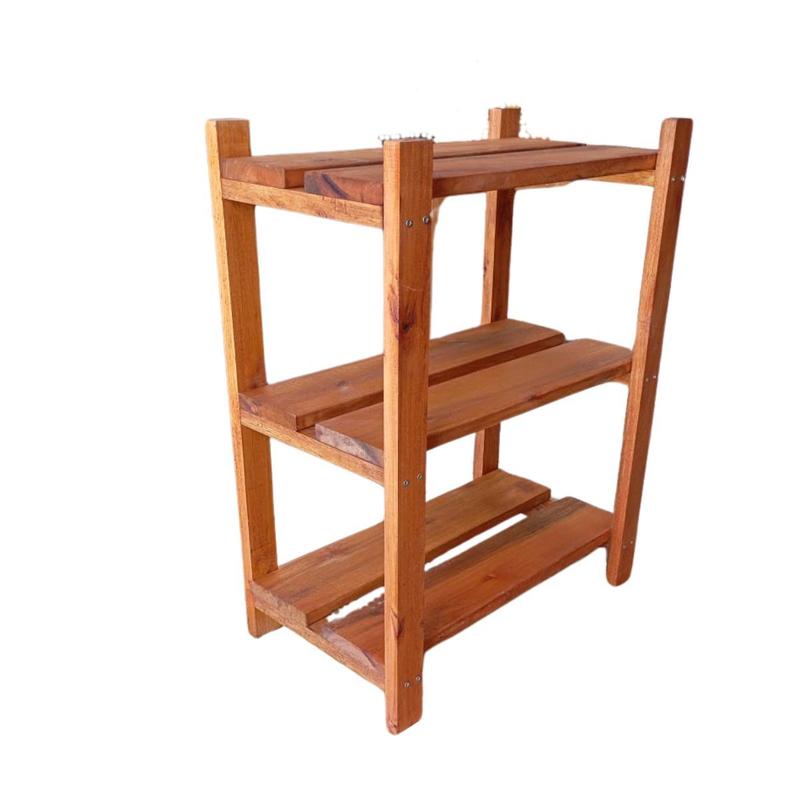 Estante Modular 3 Prateleiras Madeira Maciça 65x50x29 cm L12cm
